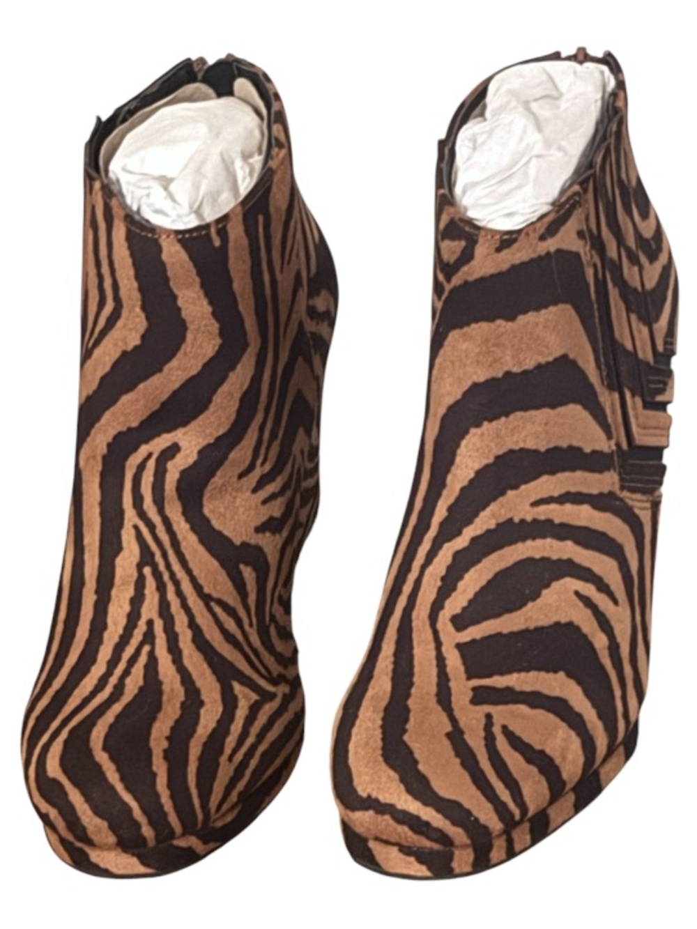 Trendy boutique NWOB Zebra-Print Ankle Booties